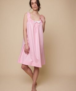 Sleeveless Nightiein Pink Twill