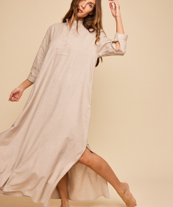 Full Length Sleep Shirtin Fawn Cashmere Blend Flannel