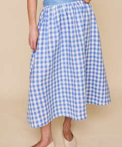 Long House Skirtin Blue Gingham