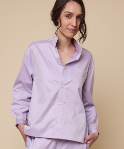 Long Sleeve Shirtin Lavender Cotton Shirting