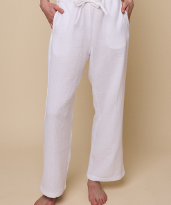 Lounge Pantin White Double Gauze
