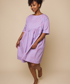 Smock Dressin Pink Ribbon Stripe