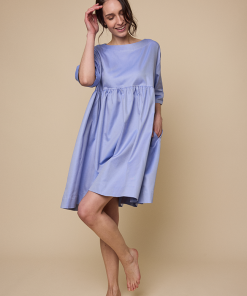 Smock Dressin Blue Twill