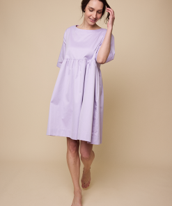 Smock Dressin Lavender Cotton Shirting