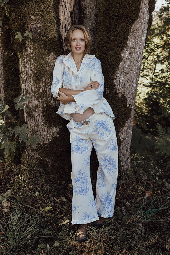 Ruffled Sleep Setin Blue Tea Rose - Image 5