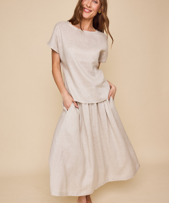 Long House Skirtin Sand Linen